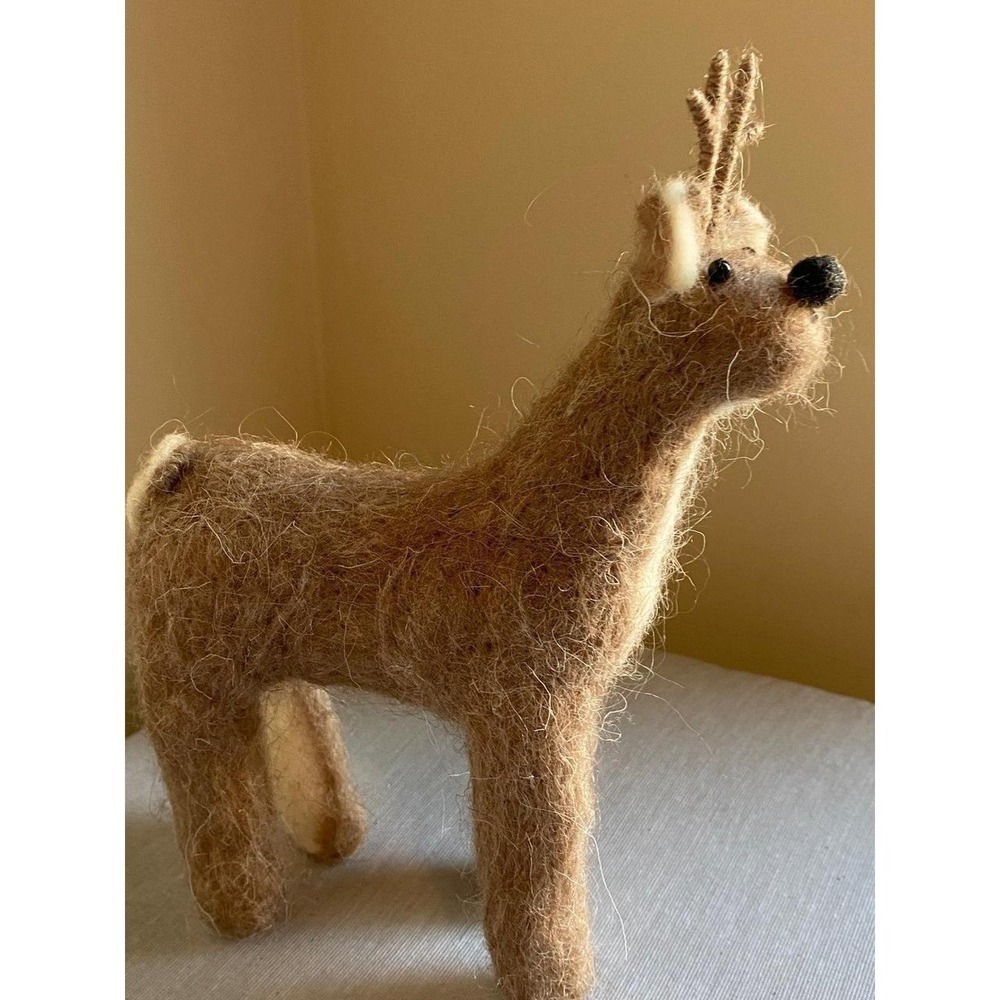 Plush Alpaca Deer Reindeer Needle Felted Handmade Animal s10
